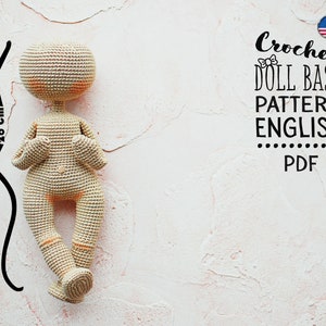 Crochet Doll Base Pattern English, Betty the doll, AMIGURUMI pattern, Basic Doll, tutorial body doll