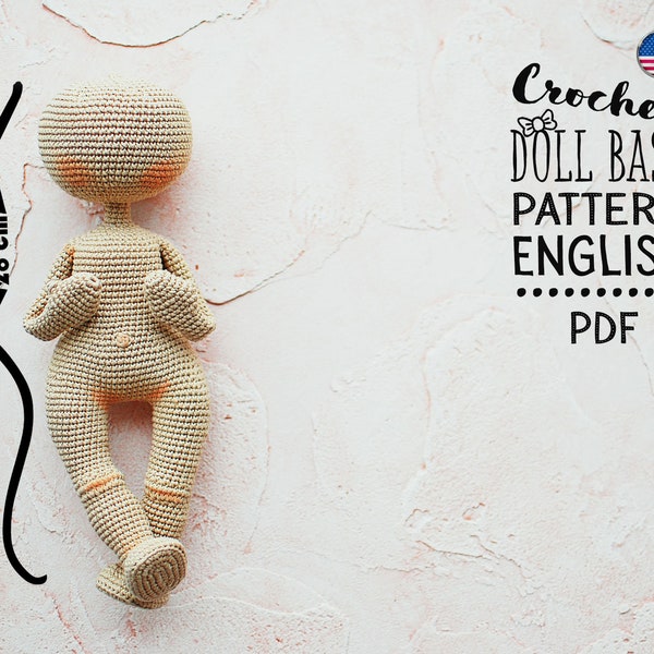 Crochet Doll Base Pattern Anglais, Betty la poupée, modèle AMIGURUMI, Basic Doll, tutoriel body doll