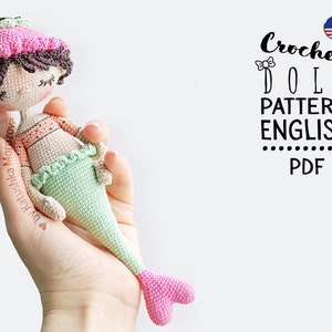 Mermaid Amigurumi Häkelanleitung – Doll Base PDF by Katushka – Nahtlose gehäkelte Meerjungfrau – Sofortdownload – Fortgeschrittene