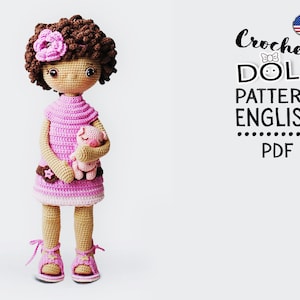 Crochet Doll Pattern: Anyuta Doll with Piggy (PDF, English)
