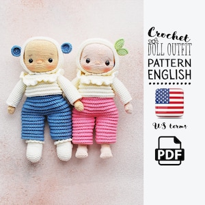 Amigurumi Doll Outfit Pattern “Spring Set” | Crochet Romper, Jacket, Hat & Shoes | PDF in English (US Terms)