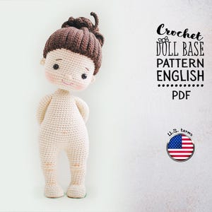 Patrón de muñeca de crochet: Tutorial en PDF del cuerpo de muñeca amigurumi / Muñeca de crochet básica / Patrón en inglés (en términos de EE. UU.)