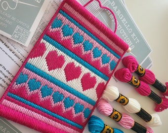 Kit Bargello - Corazón - Kit de Tapiz - Bordado - Punto Largo