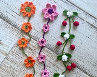 Flower garden buckle/crochet hair accessories/ivy buckle/flower braid buckle/crochet hair clip/crochet floral hair pins/flower accesories