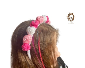 Knitting hair crown/Flower Crown/crochet girl crown/ handmade tiara/amigurumi flower clip/flower garden buckle/amigurumi flower accessories