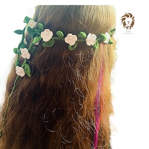 Flower garden buckle/crochet hair accessories/ivy buckle/flowr braid buckle/birthday gift for her/crochet floral hair pins/flower accesories