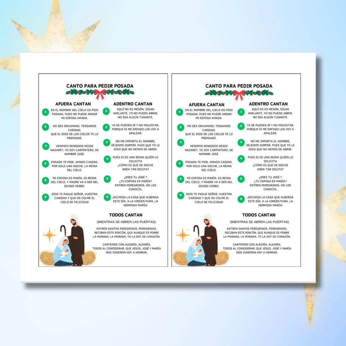 Canto Para Pedir Posada - Letra Para Posada Archivo Digital PDF Listo