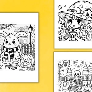 Cute but Spooky Coloring Pages Cute Cozy Spooky Scenes Print Ready PDF ...