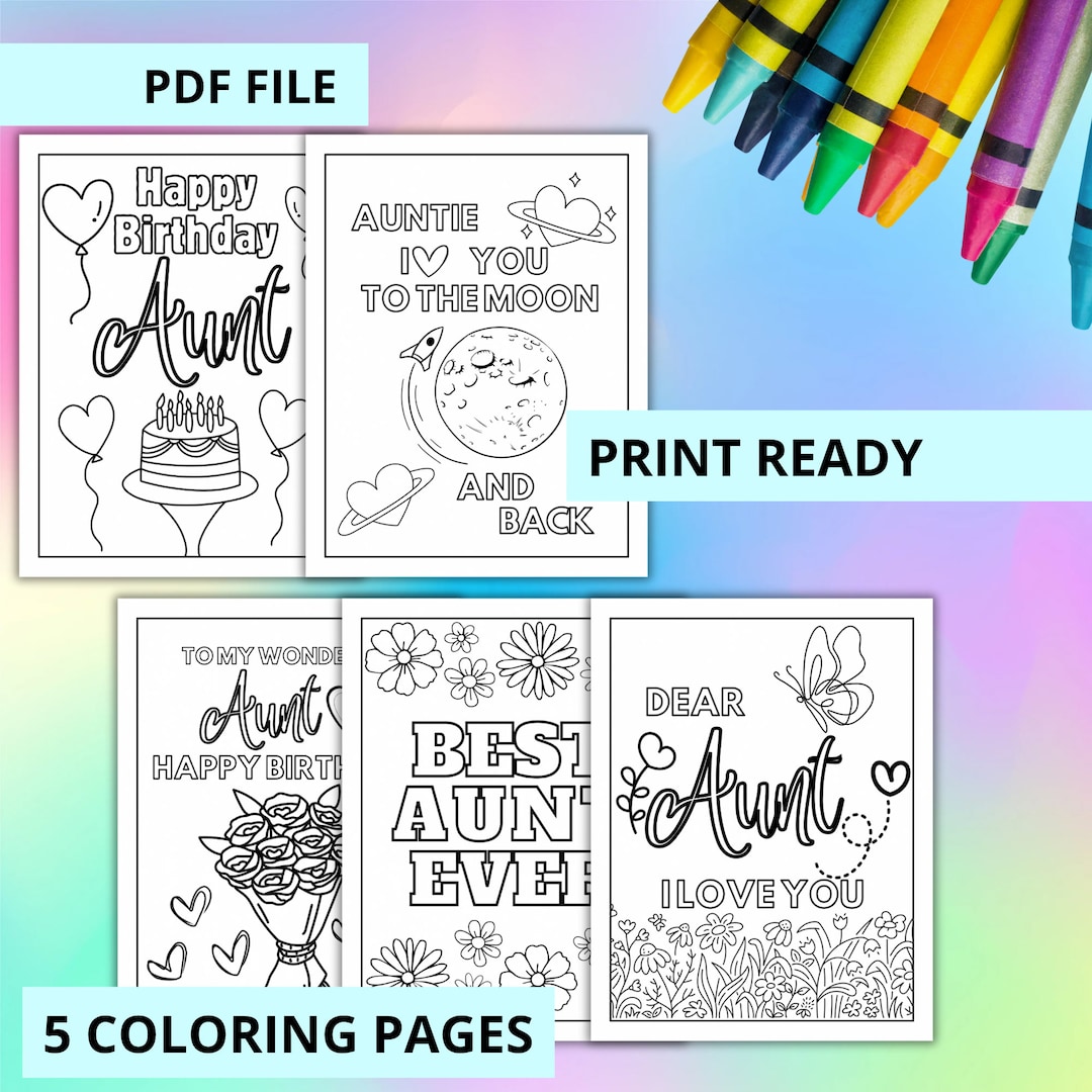 Happy Birthday Aunt Coloring Pages , Dear Aunt Love You Coloring Pages ...
