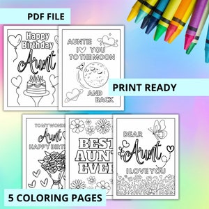 Páginas para colorear de Feliz cumpleaños tía, Querida tía te amo páginas para colorear PDF, La mejor tía del mundo
