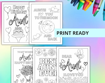 Happy birthday Aunt coloring pages , Dear aunt love you coloring pages PDF , Best aunt ever