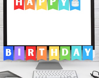Mini Happy Birthday Banner | Office Birthday Banner | easy Printable Birthday Banner
