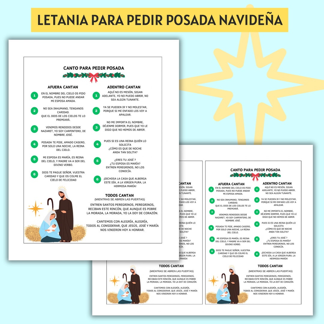 Letanías Para Pedir Posada Navideña - Etsy