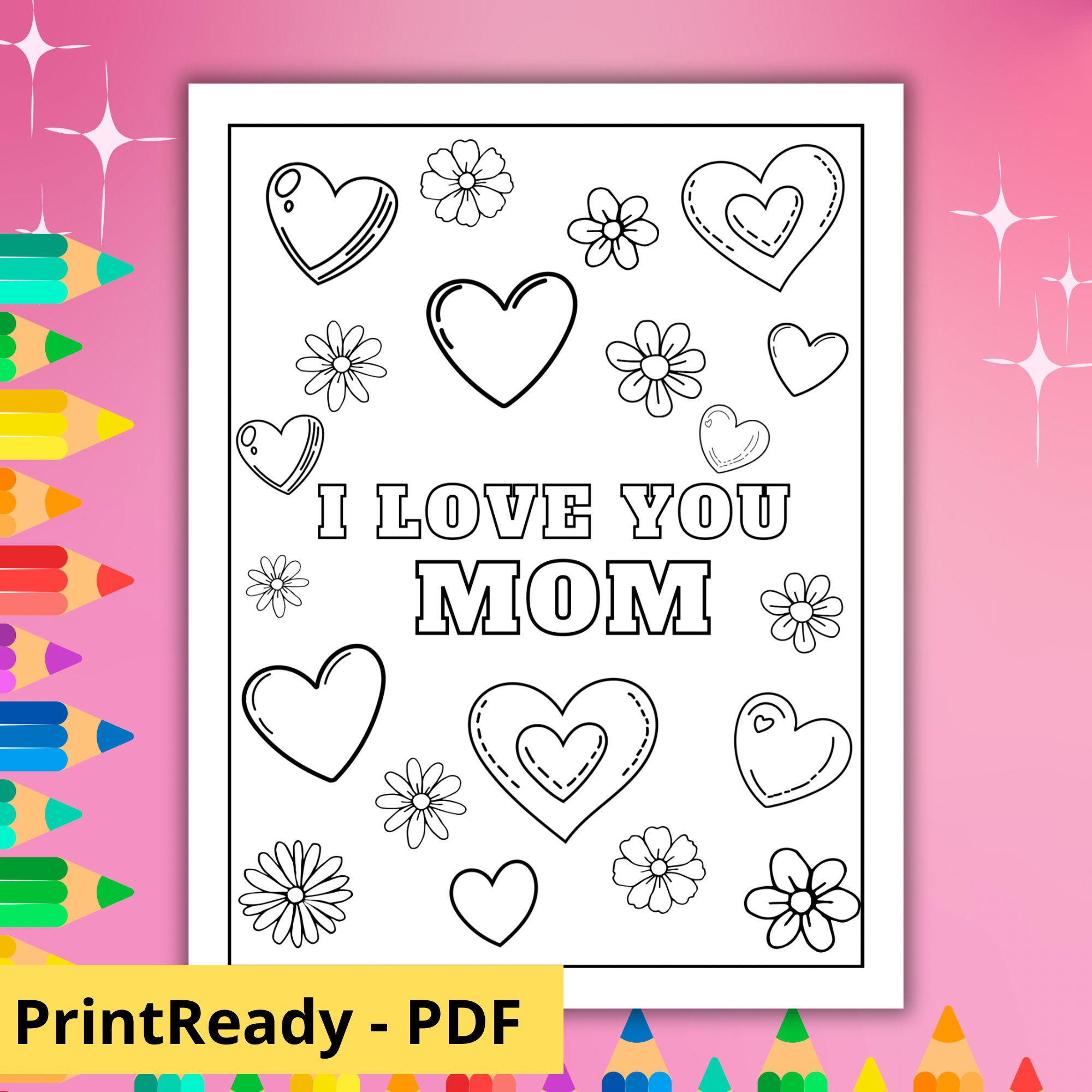 Happy Birthday Mommy Coloring Pages for Kids , Print Ready - Etsy