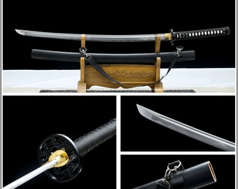 handmade katana, Japanese katana, samurai sword,Made of 1060 high carbon steel, hand-ground full tang edge