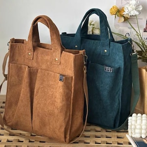 New Version  Self-Made Autumn and Winter Style Corduroy Bag,Ins literature and Art Simple Commuting Vertical Bag,One Shoulder Messenger Bag