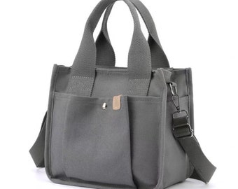 Canvas Lunch Bag, New  Handbag,Women's Bag,Middle Capacity Hand Bag, Thousand Layer Bag, Multi-Pocket Bag,Student Bag