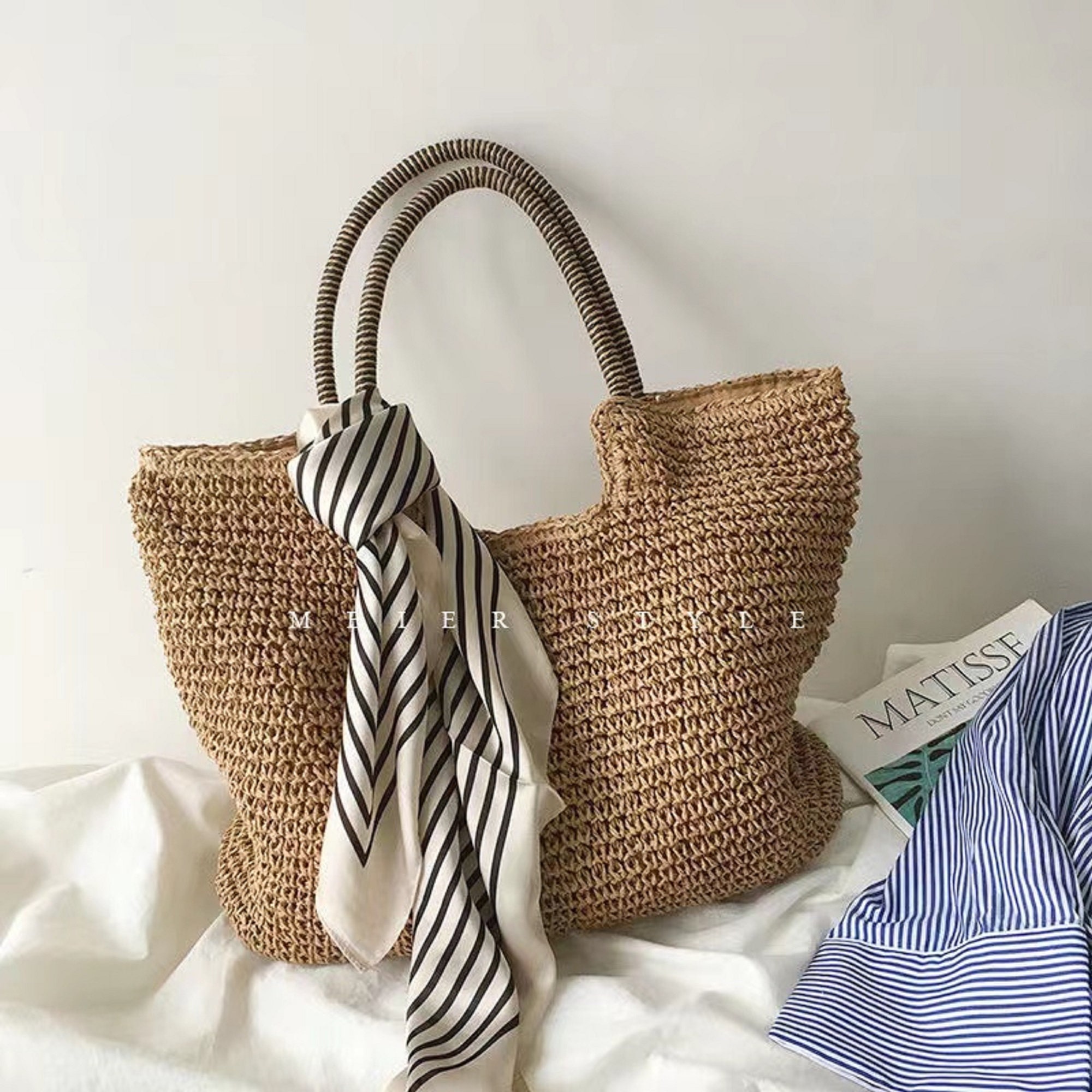 Handwoven Rattan Wicker Tote Bag – Bohozena