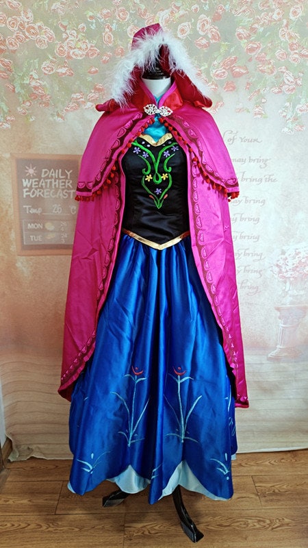 Embroidery Anna Dress Anna Cosplay Costume - Etsy