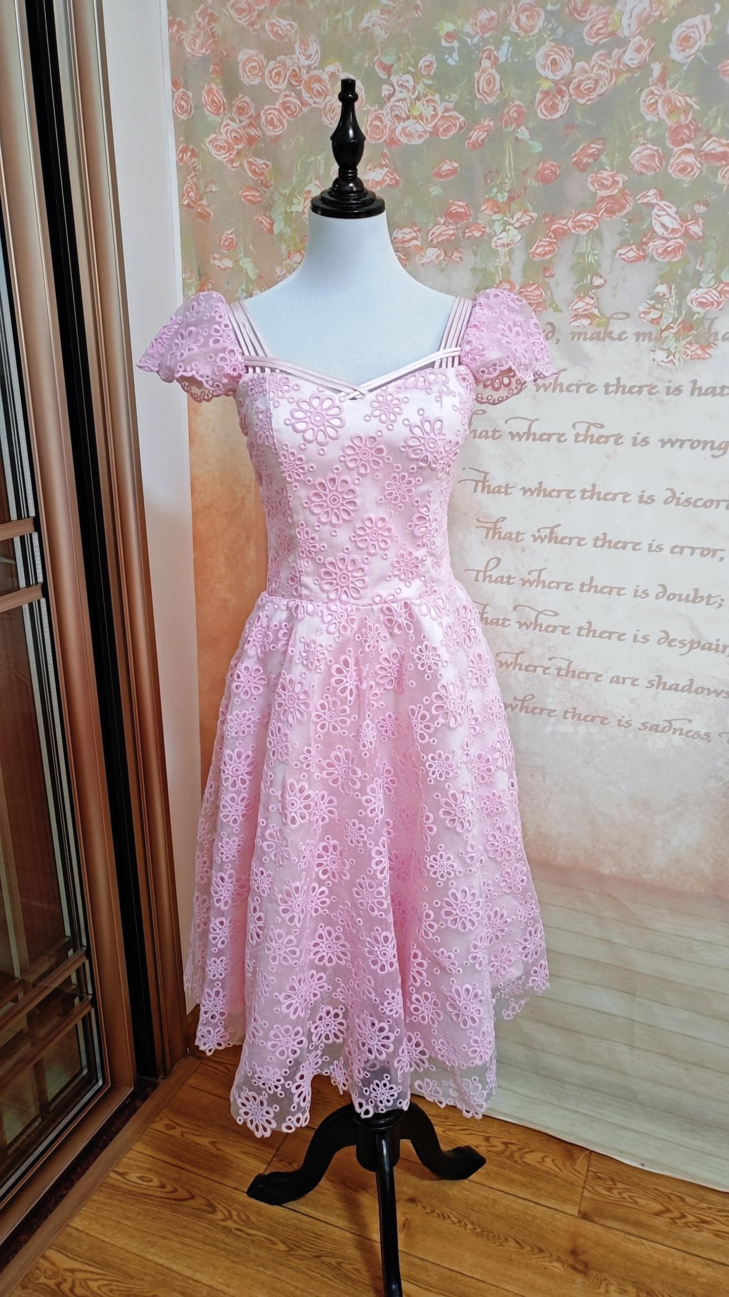 open lace back dress Glinda Dress Adult - Wicked Part Two Costume main image 1