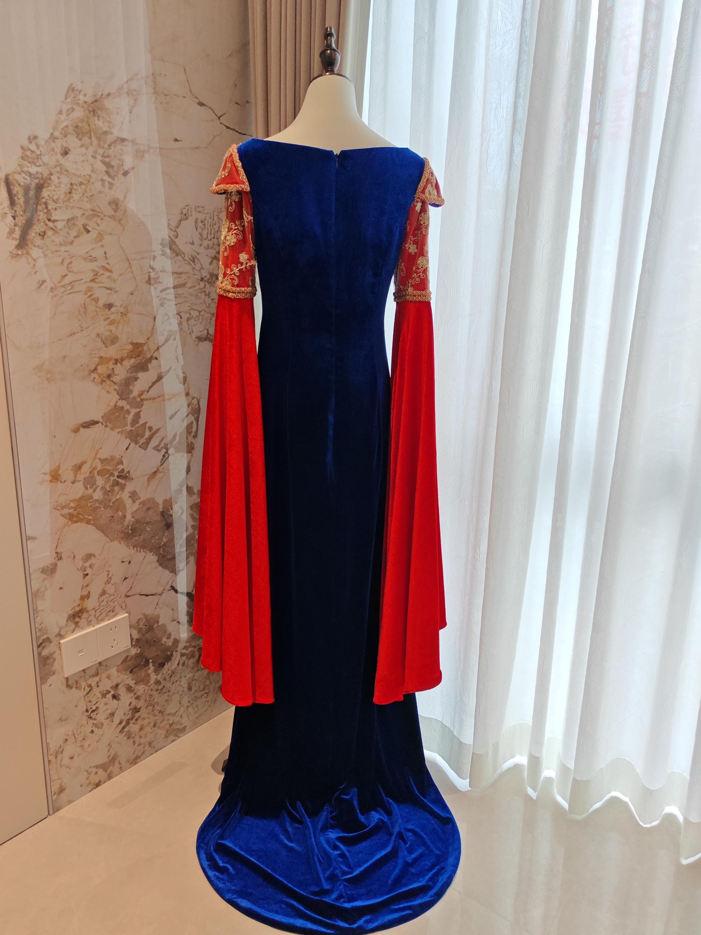 arwen red and blue dress Arwen's Velvet Red and Blue Dress~ Lord of the Rings Cosplay Costume~return of the King