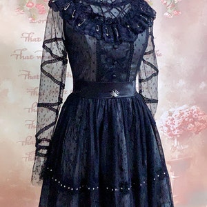 Lydia Deetz Black Dress Musical Cosplay Costume