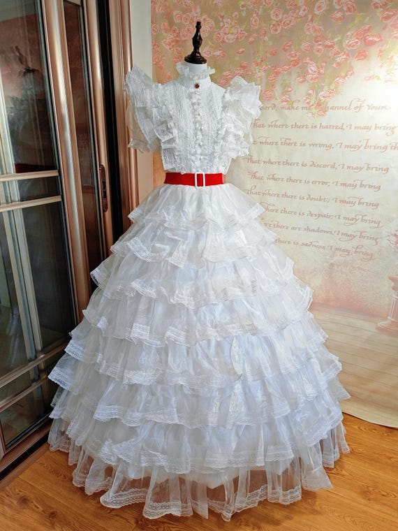 Scarlett O'Hara White Prayer Dress Vivien Cosplay Costume Gone With The Wind Scarlett O'Hara White Prayer Dress Vivien Cosplay Costume Gone With The Wind