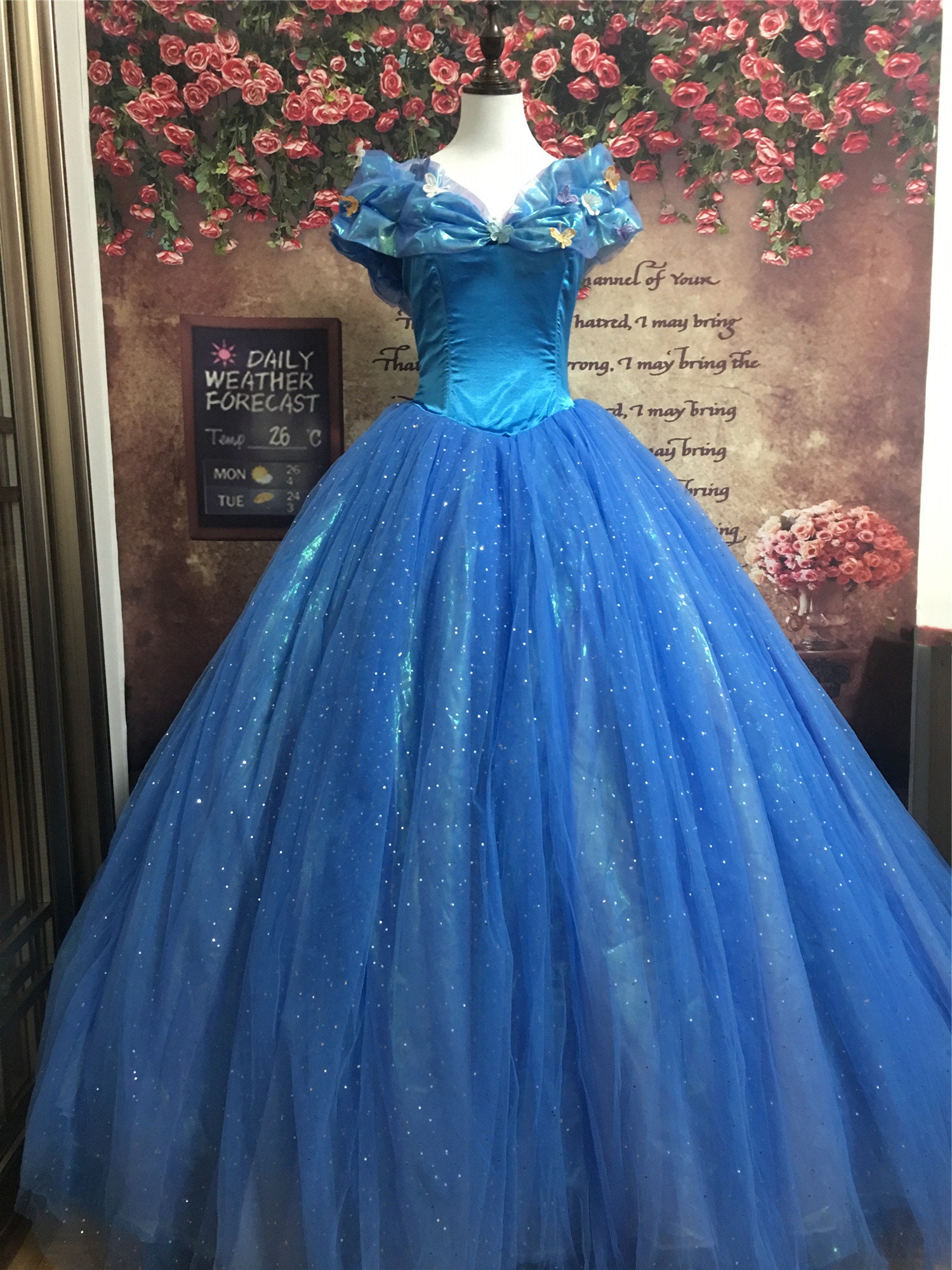 Princess Cinderella Live Action Classic Organza Tulle Ballgown Cosplay ...