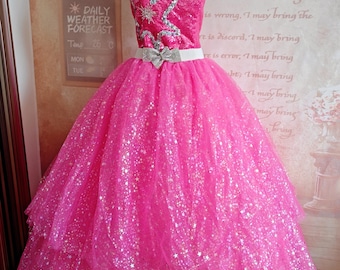 Pink Fashion Fairytale Cosplay Costume Star Princess Dress