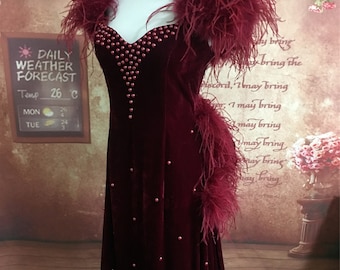 open lace back dress Scarlett O'Hara Costume Red Dress Garnet Gown Acted By Vivien Leigh in –  Lydiacosplay main image 0