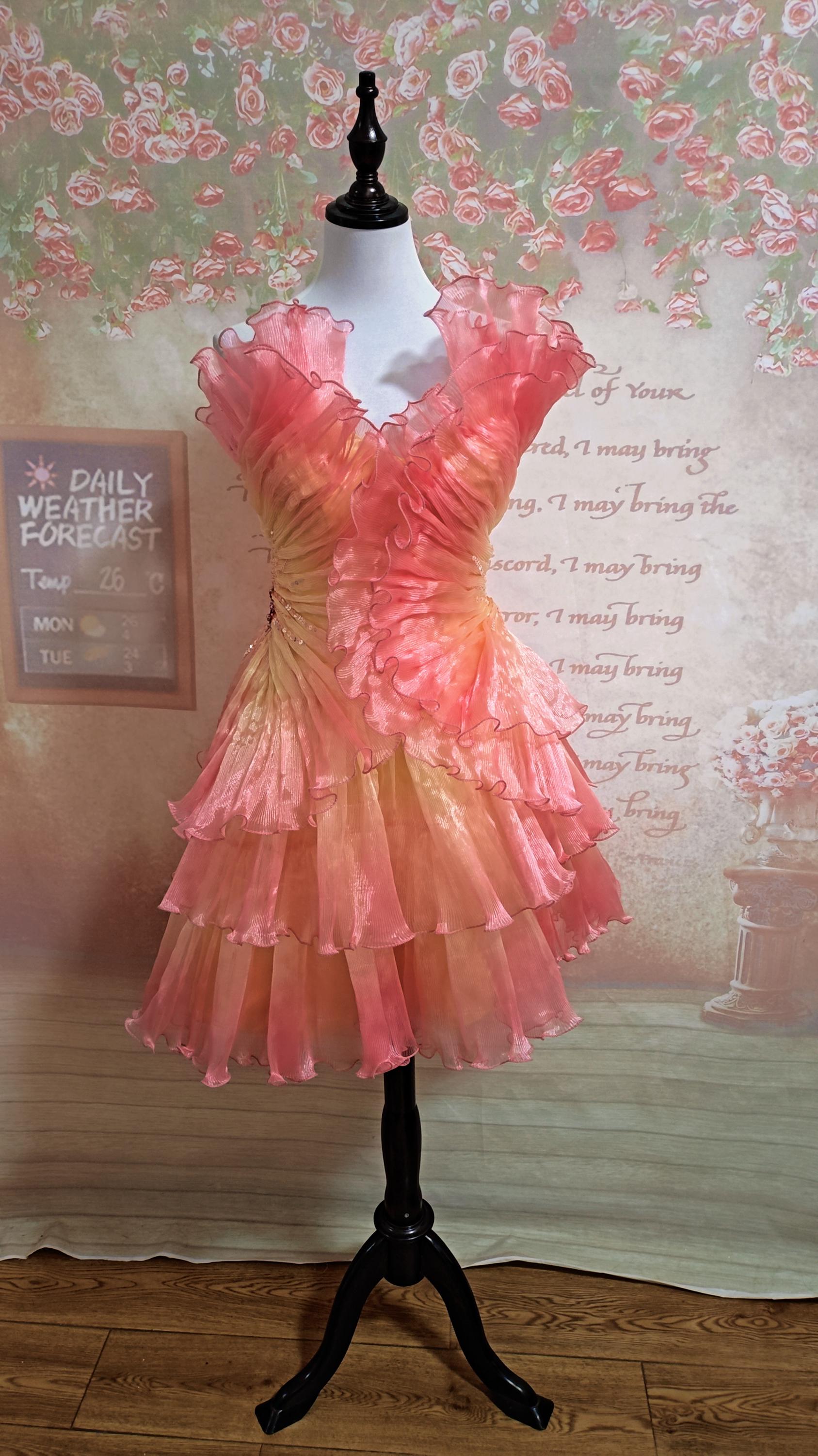 open lace back dress Glinda Corset Ruffel Ball Gown 12 / Blush main image 1