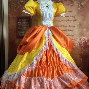 Yellow Peach Cosplay Costume Peach Dress