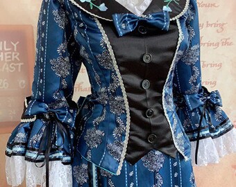 dark blue dress coat Navy Wool Coat – Vintage Hooded Winter Overcoat 1648 Blue / S