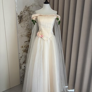 princess aurora wedding dress maleficent 2 Elle Fanning Aurora Off-the-shoulder Tulle Wedding Dress in Movie Maleficent 2
