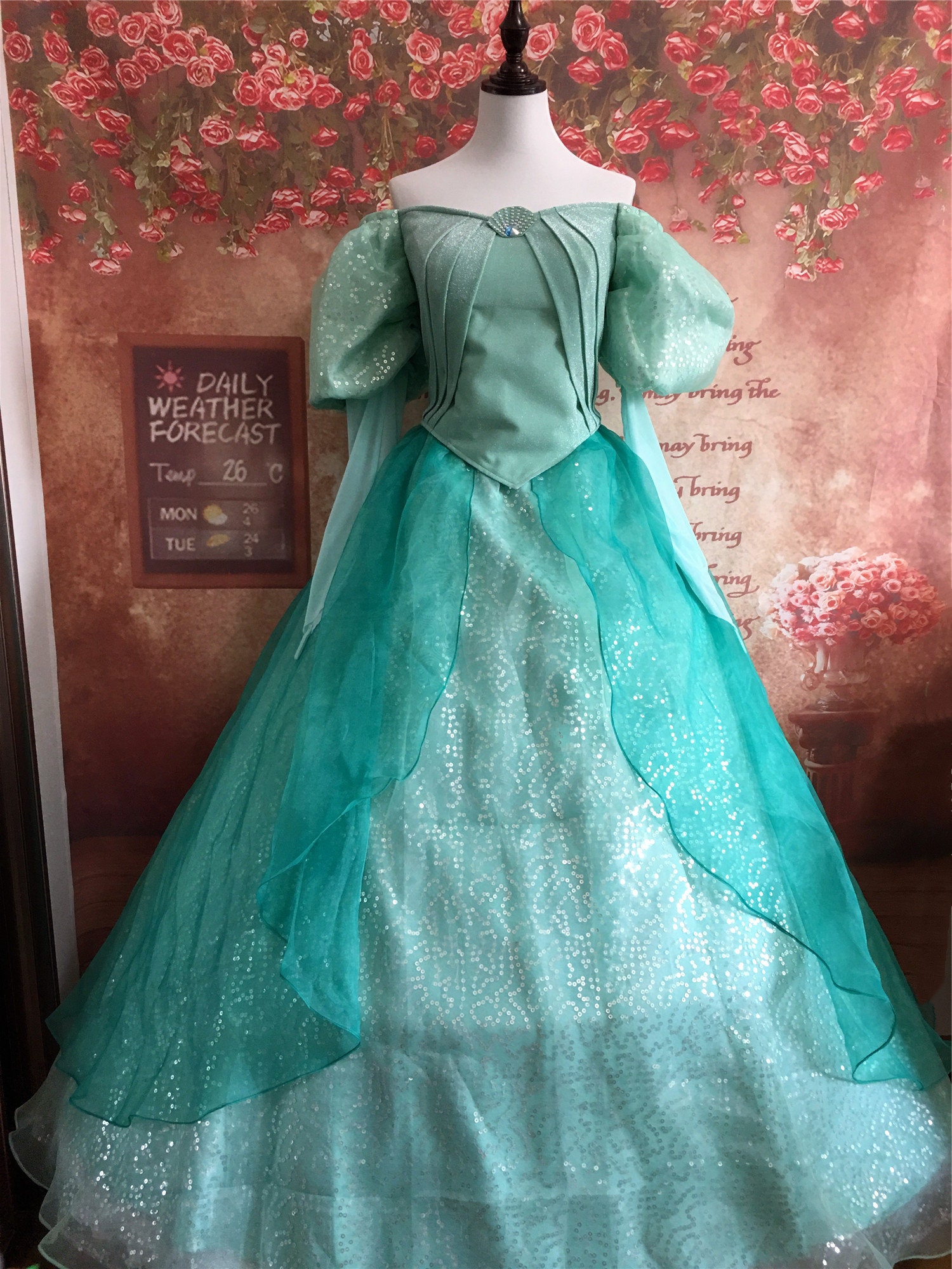 ariel green dress