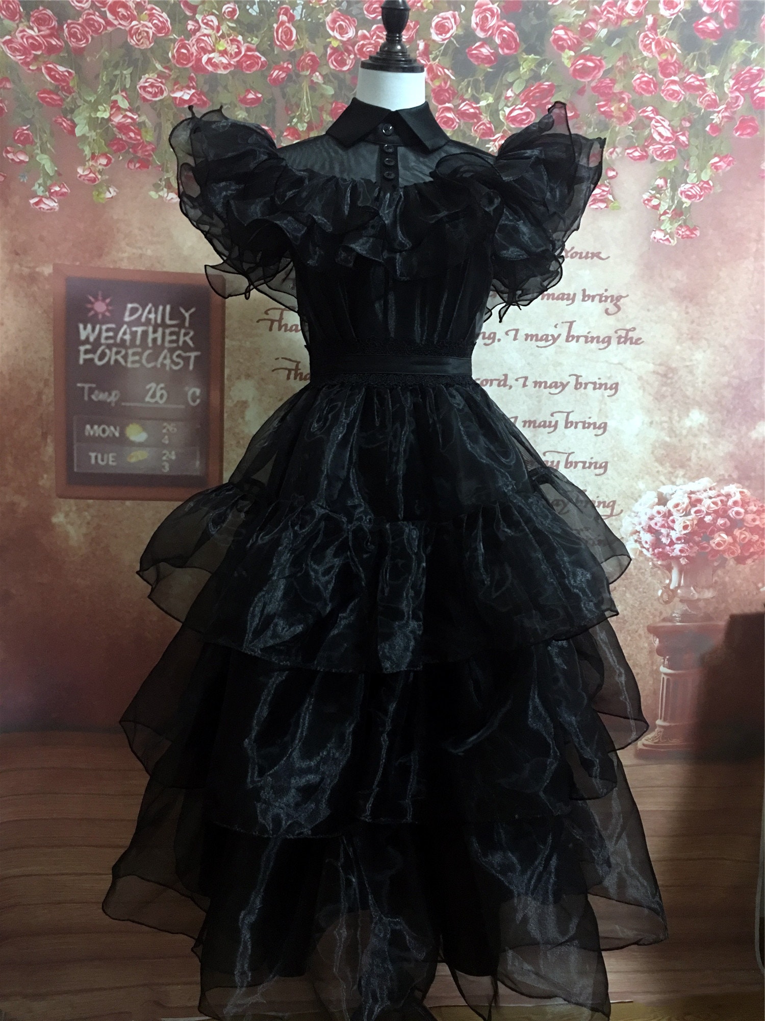 In Stock】Uwowo Wednesday Addams Rave'N Dance Black Gothic Prom Dress –  Uwowo Cosplay