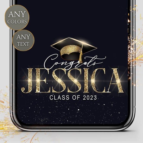 Graduation Party Snapchat, Instagram & Facebook filter, Class 0f 2023 Snapchat Lens, Personalized High School, College, University Overlay