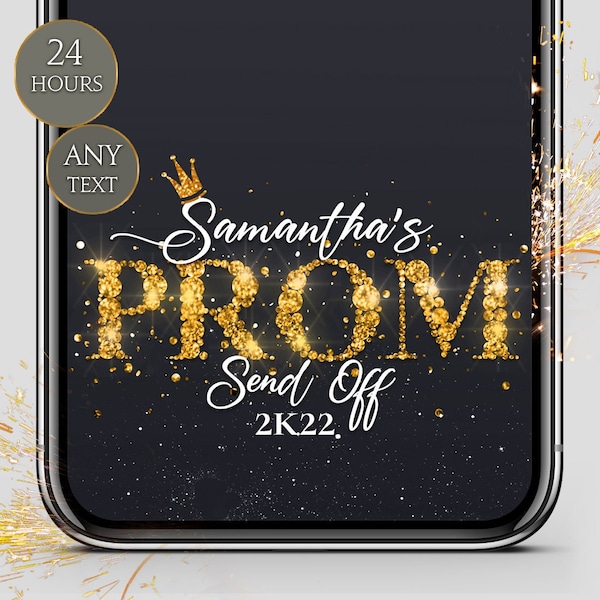Prom 2023 Snapchat, Instagram or Facebook filter, Filter for High School Promenade Ball, Personalised Senior Party Overlay, Prom Send Off