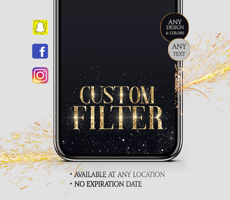Custom Snapchat, Instagram and Facebook filter for wedding, birthday, bridal or baby shower, personalized event design for social media image 1