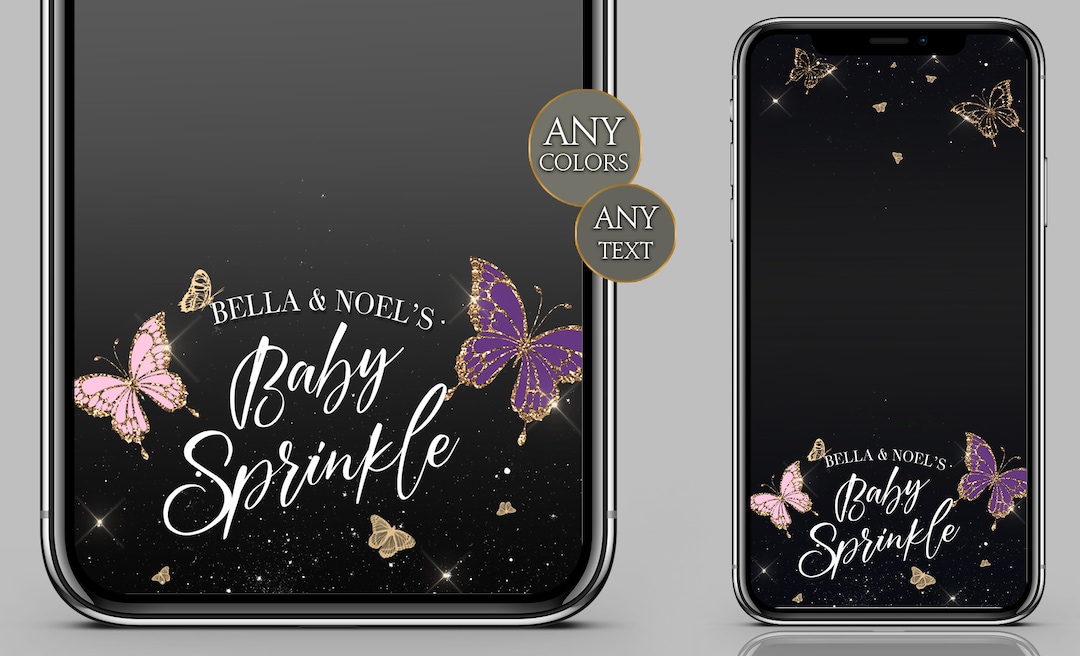 Butterflies Themed Snapchat Design for Any Occasion, Baby Sprinkle Lens, Personalized Snapchat