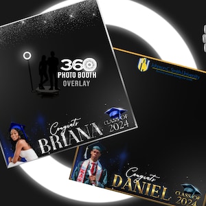 Graduation overlay, 360 photobooth layout for Grad party, Class of 2025 Personalized Resizable Template | Any size and photoboth software