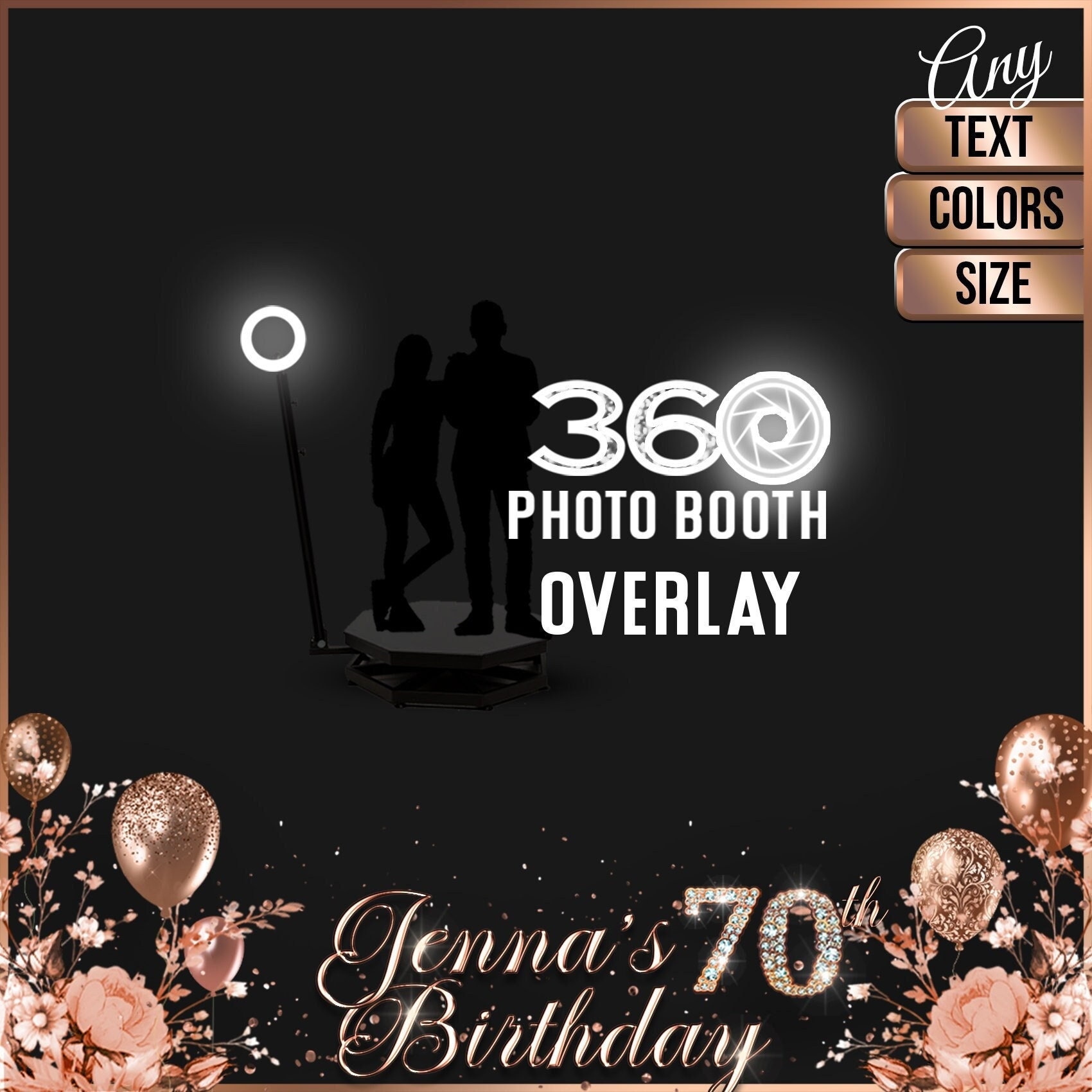 360 Photo Booth Overlay for Wedding Wedding 360 Photobooth 