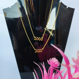 Birth year number necklace, Personalised number necklace, Numbers necklace, Custom number, Best gift for her, Numbers jewellery