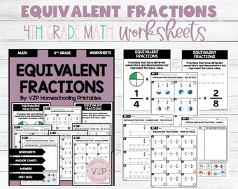 Worksheets for Equivalent Fractions (4.NF.A.1)