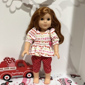 Grogu Valentine Top and Pants for like American Girl Doll
