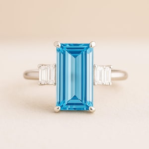 Vintage Aquamarine Sterling Silver Ring: March Birthstone Engagement Ring