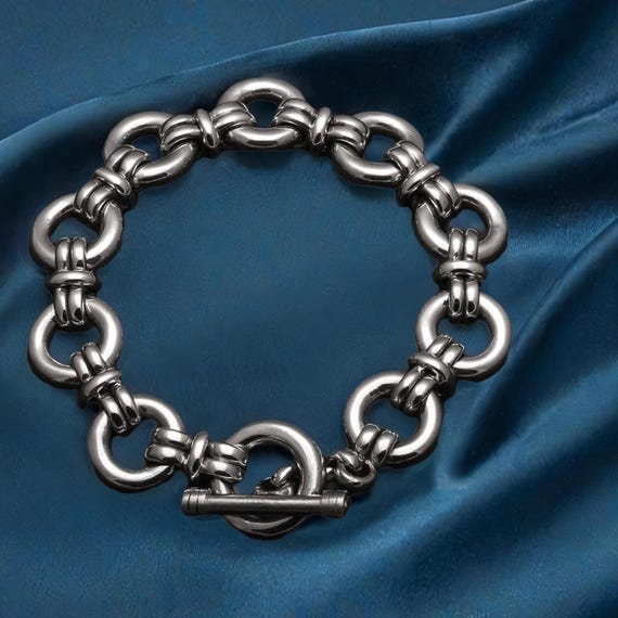 Garibaldi Bismark Link Bracelet Double Chain Mens Bracelet Sterling Silver Garibaldi Bismark Heavy