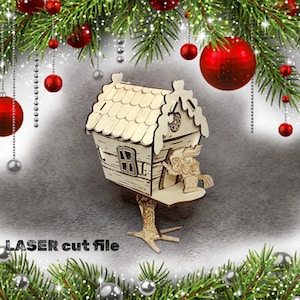 Fairytale cottage, christmas, laser cut file