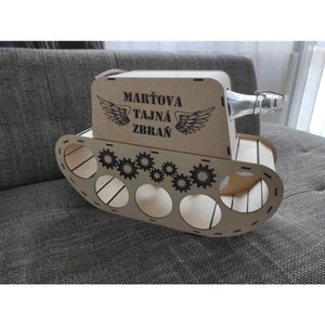 LASER CUT FILE 3D Alcohol tank as a birth gift