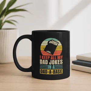 Dad-A-Base Becher Lustiger Papa Witz Kaffeetasse, Retro Vintage Vatertagsgeschenk für Papa, Geeky Dad Tasse 11oz 15oz